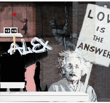 Liefde is het antwoord graffiti fotobehang - TenStickers