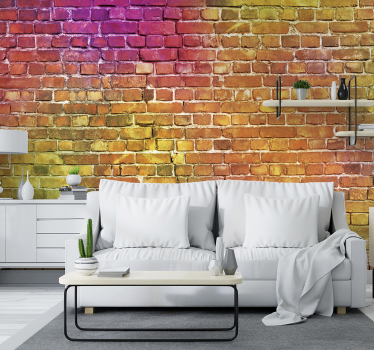 Modern kleurrijk baksteen kunstfotobehang - TenStickers