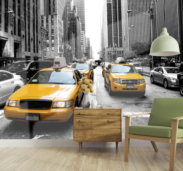 New York taxi new york skyline fotobehang - TenStickers