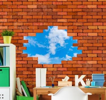 Open lucht uitzicht fotobehang bakstenen - TenStickers