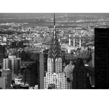 Skyline van chryslergebouw foto behang New York - TenStickers