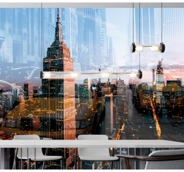 Skyline van de staat empire foto behang New York - TenStickers