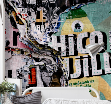 Stedelijke straatcollage graffiti fotobehang - TenStickers