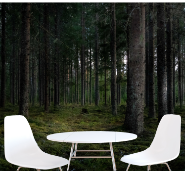 Weelderig boslandschap foto behang bos - TenStickers