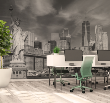 Zwart en wit New York Bedrijfsfotobehang - TenStickers