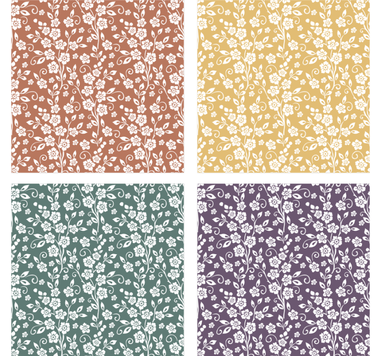 Elegante bloempatroon onderzetter - TenStickers