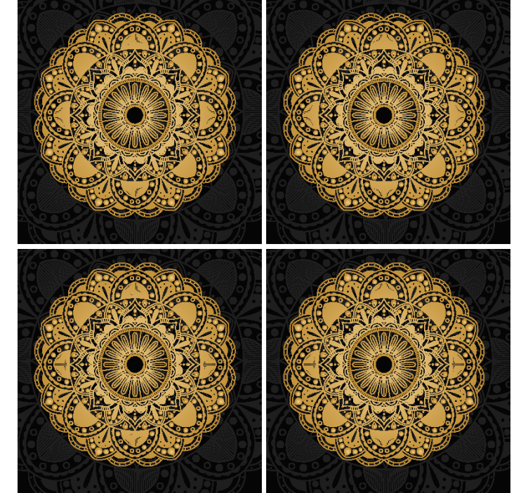 Gouden mandala onderzetter - TenStickers
