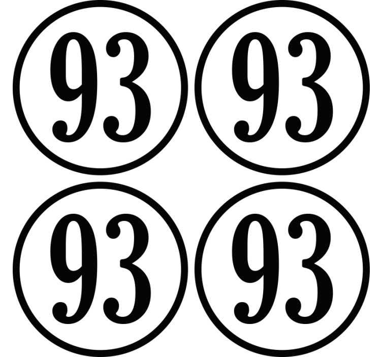 Moderne onderzetters Aangepaste nummerronde - TenStickers