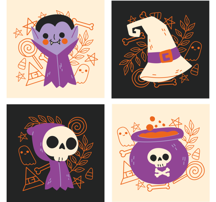 Schattige halloween monsters drinken onderzetter - TenStickers