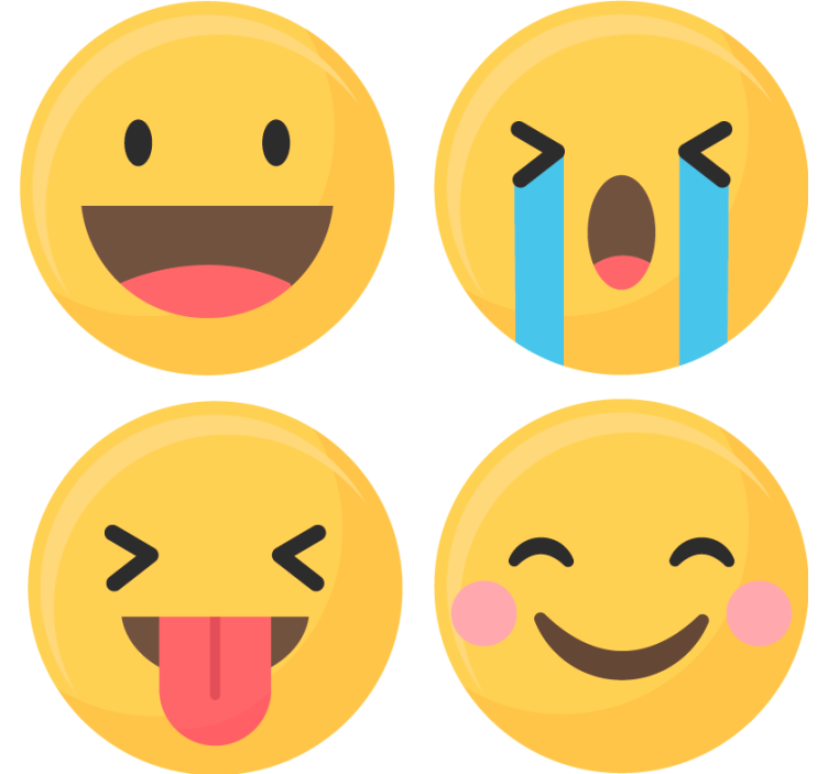 Enge onderzetters Emoji's voor sociale media - TenStickers