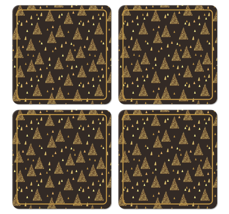 Kerst onderzetters Elegante gouden kerstbomen - TenStickers