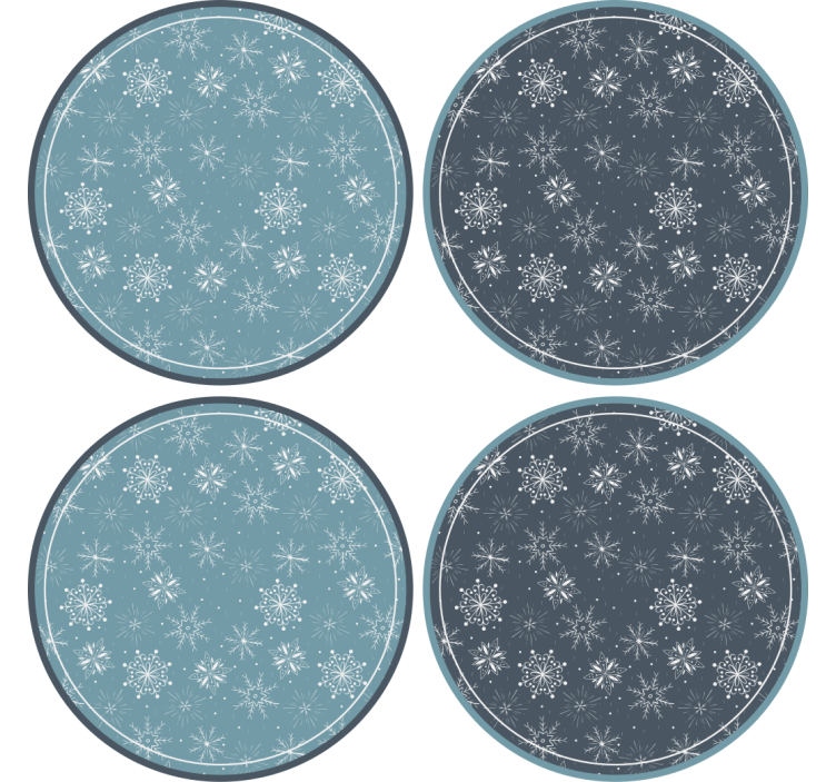 Sneeuwvlokpatroon platen Kerst onderzetters - TenStickers