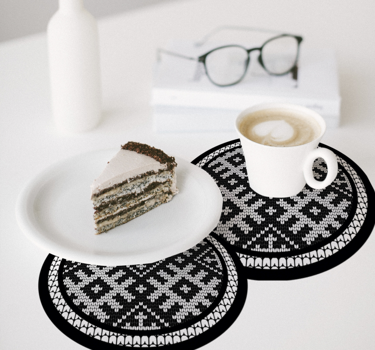 Onderzetters gebreid patroon - TenStickers