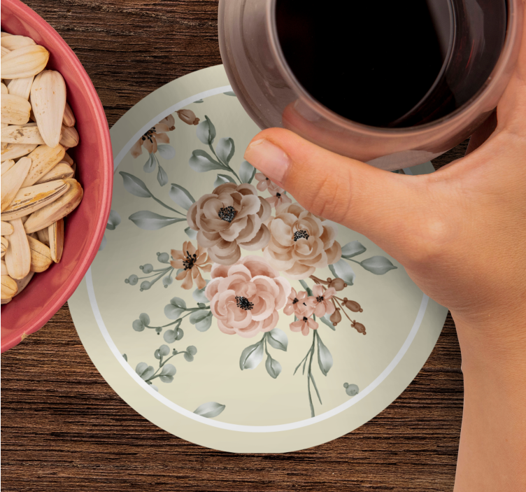 Bloemig elegant patroon vintage onderzetters - TenStickers