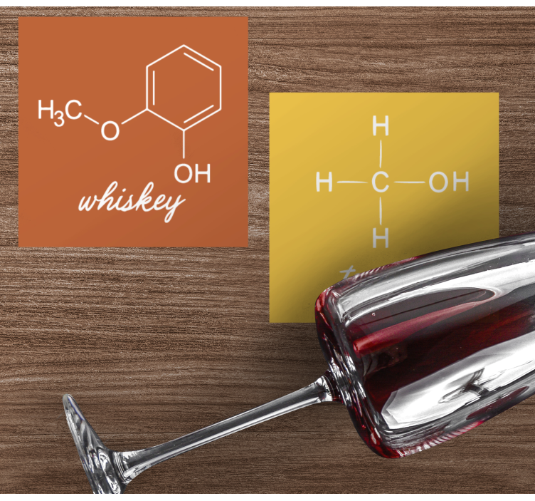 Citaat onderzetters chemische structuren van dranken - TenStickers