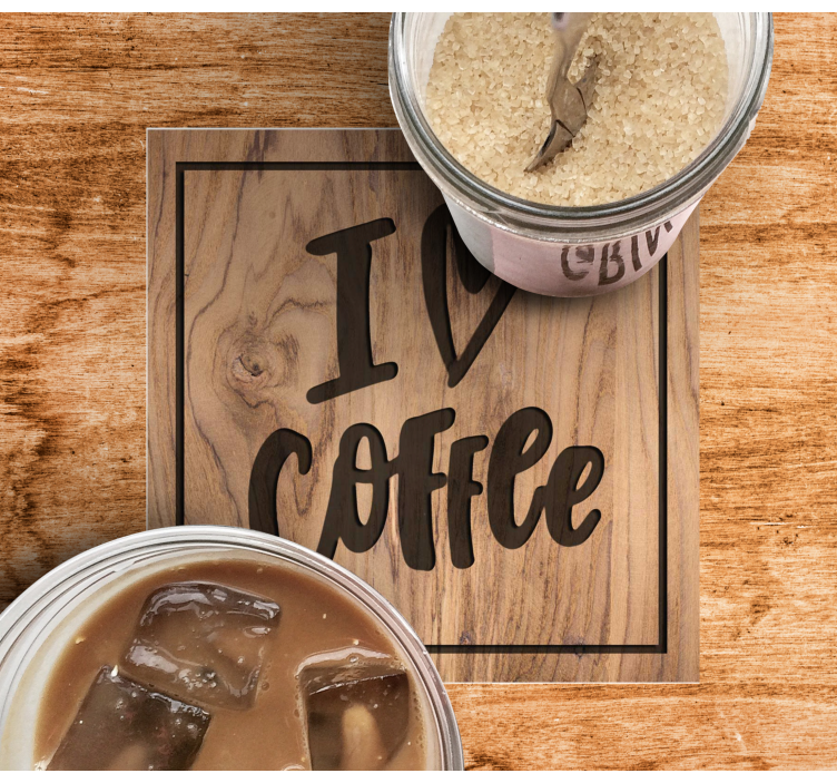Citaat onderzetters coffee love houten bord - TenStickers