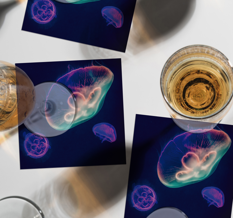 Enge onderzetters kleurige kwallen wezens - TenStickers