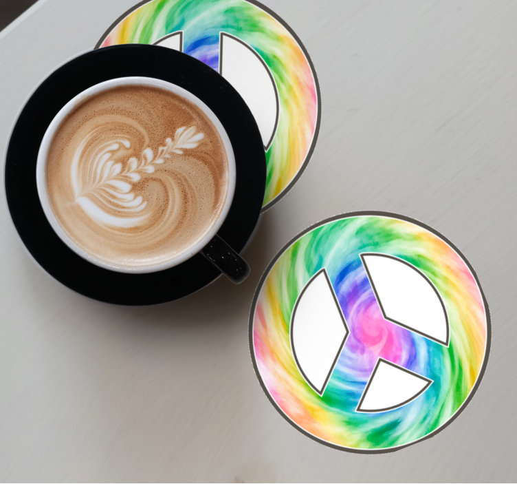 Enge onderzetters kleurrijk vredessymbool - TenStickers