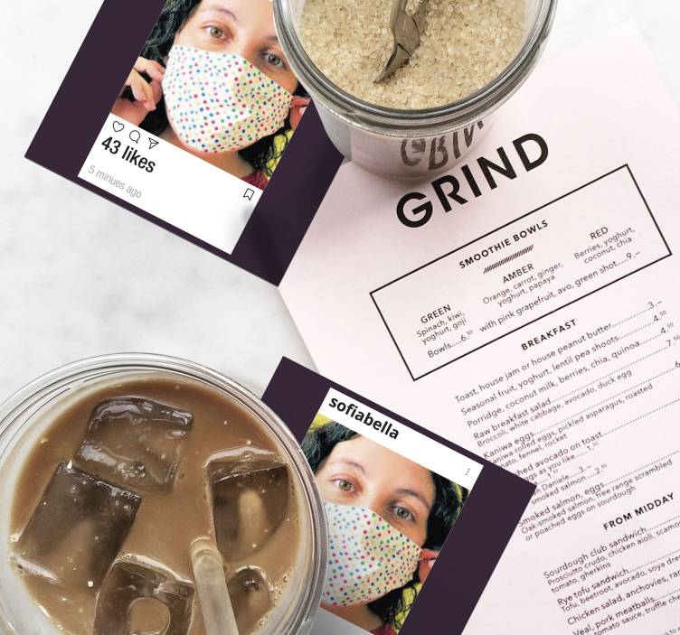 Instagram met foto en tekst aangepaste onderzetters - TenStickers