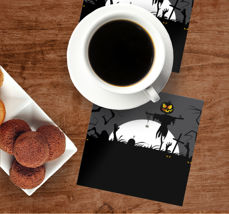 Halloween onderzetters heilige boer met pompoen - TenStickers