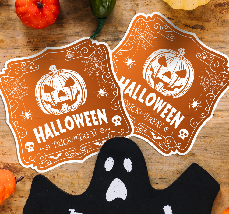 Halloween onderzetters pompoen halloween design - TenStickers