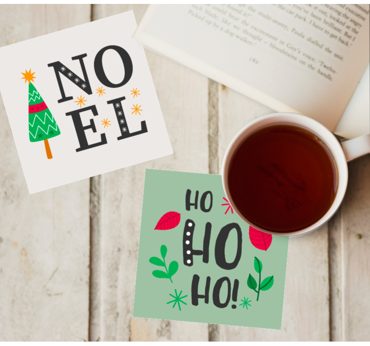 Kerst onderzetters elfa ho ho graphic - TenStickers