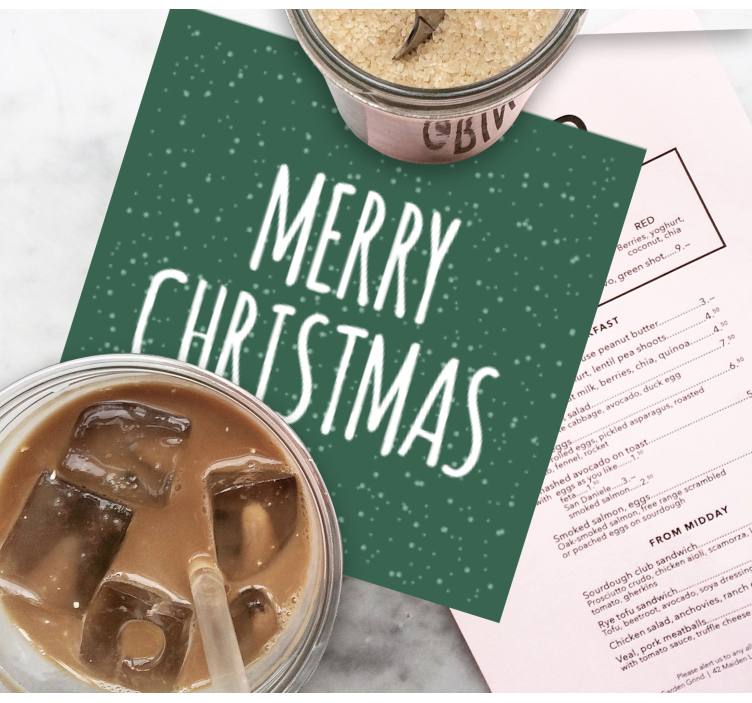 Kerst onderzetters met feestelijk sneeuwvlokmotief - TenStickers