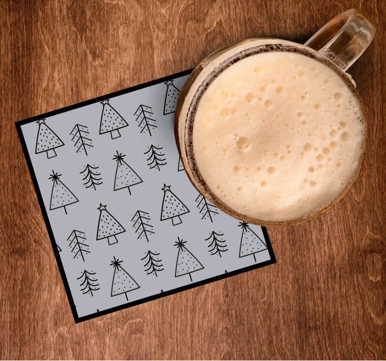 Kerst onderzetters met gestileerde boompatronen - TenStickers