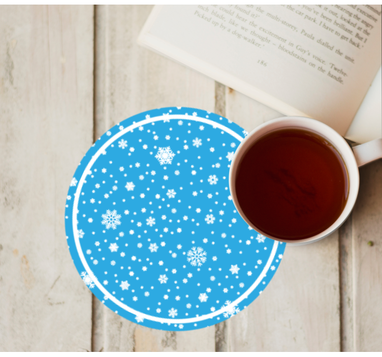 Kerst onderzetters met sneeuwvlokpatroon rond - TenStickers