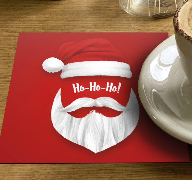 Kerst onderzetters santa hoed illustratie - TenStickers