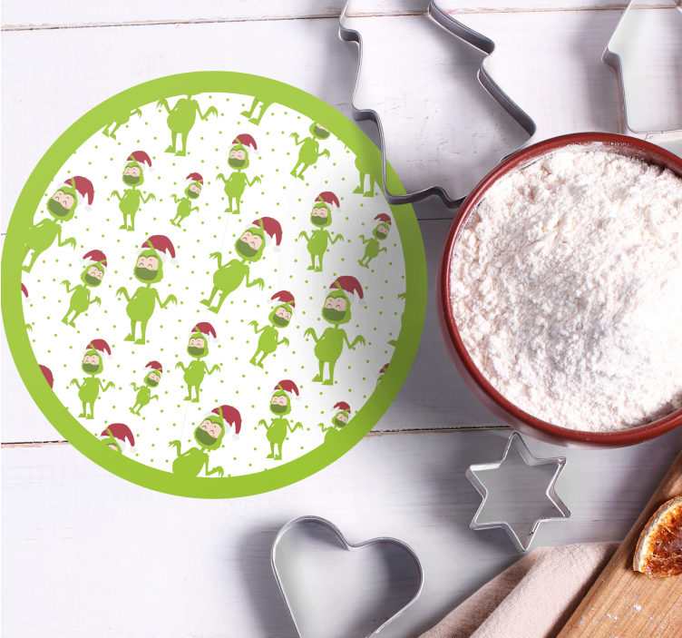 Kerst onderzetters speelse groene figuren - TenStickers