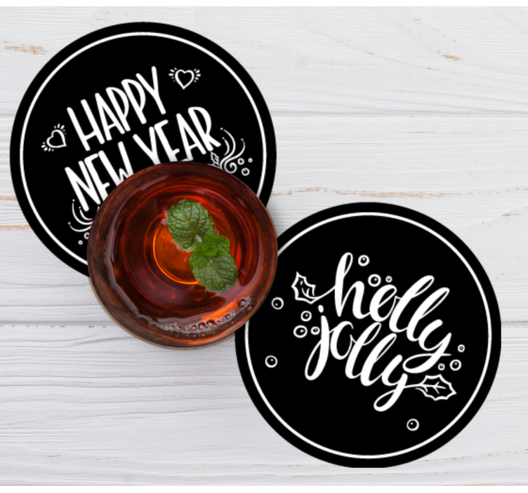 Kerst onderzetters vrolijke seizoensgroeten - TenStickers