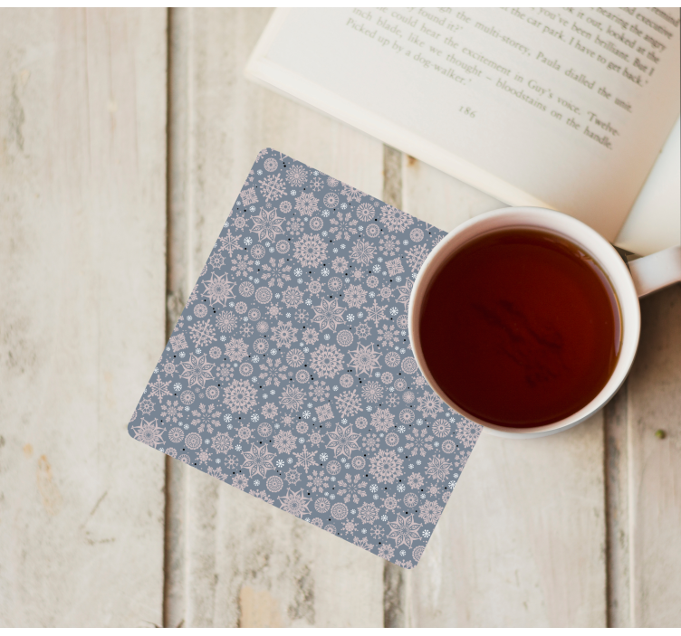 Kerst onderzetters winterbloemenpatroon - TenStickers