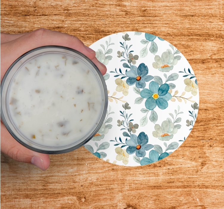 Moderne onderzetters met botanische textuurafwerking - TenStickers