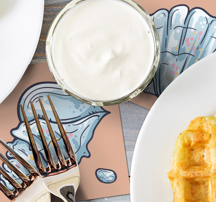 Moderne onderzetters met schelpinspiratie - TenStickers