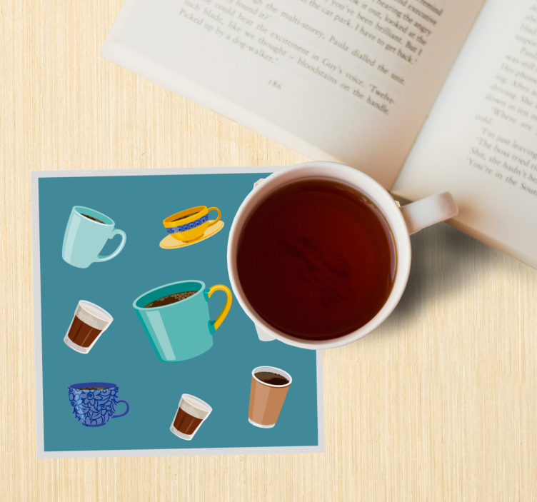 Moderne onderzetters voor diverse koffiemokken - TenStickers