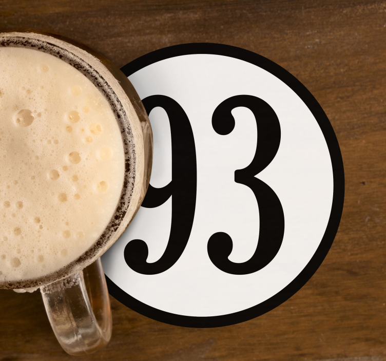 Moderne onderzetters Aangepaste nummerronde - TenStickers