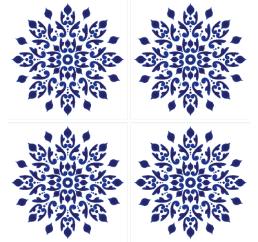 Blauwe portugese ronde klassieke tegelonderzetter - TenStickers