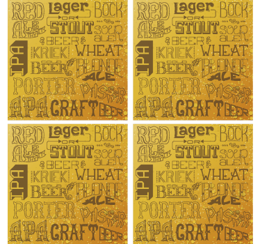 Verschillende biertypes onderzetter voor bars - TenStickers