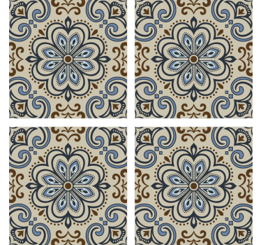 Prachtige bloemen tegel print onderzetter - TenStickers
