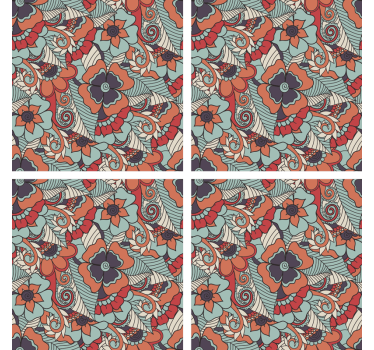 Onderzetters bloemprint concept - TenStickers
