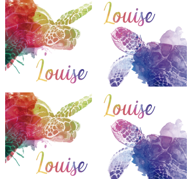 Kleurrijke gepersonaliseerde schildpad onderzetter - TenStickers
