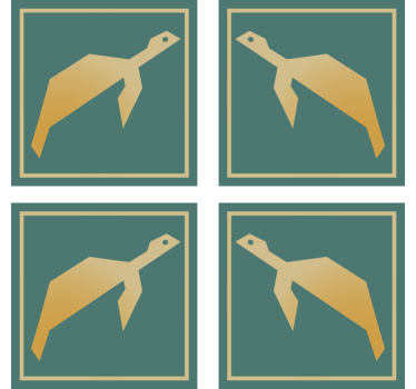 Moderne onderzetters met geometrische dierenvormen - TenStickers