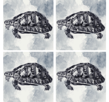 Artistieke schildpadillustratie enge onderzetters - TenStickers