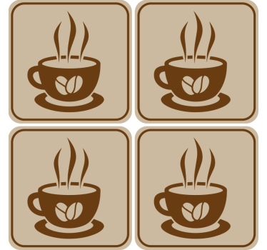 Koffiekopje embleem Moderne onderzetters - TenStickers