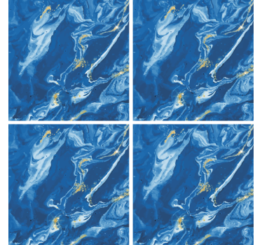 Onderzetters gedraaid blauw marmer - TenStickers