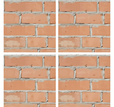 Onderzetters met een gestructureerd baksteenpatroon - TenStickers
