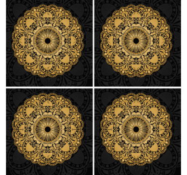 Onderzetter gouden mandala  - TenStickers