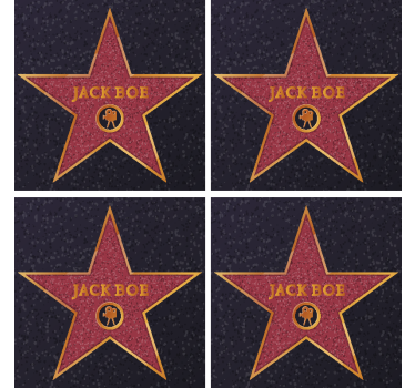 Gepersonaliseerde onderzetters Hollywood ster met naam - TenStickers