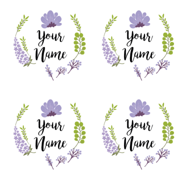 Gepersonaliseerde onderzetters bloemig ontwerp - TenStickers